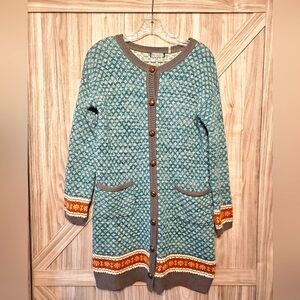 Mak B Long Button Up Knit Cardigan